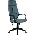 Кресло руководителя Riva Chair RCH 8989 Чёрный пластик/Серая ткань (60)
