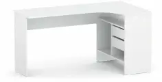 Письменный стол СПм-25П, 145х74х81 см, правый угол, с ящиками, цвет белый