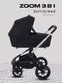 Коляска для новорожденных 3 в 1 MOWBaby ZOOM Next RA087 Silver Black