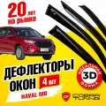 Дефлекторы боковых окон для Haval M6 (Хавал, Хавейл, Хавэйл М6) 2021, 2022, 2023, 2024, 2025 год, ветровики на двери автомобиля, Cobra Tuning.