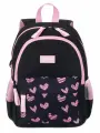 Рюкзак для начальной школы для девочек TORBER CLASS X Mini, ортопедический, черный/розовый с орнаментом + Мешок для обуви в подарок!