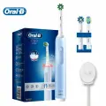 Электрическая зубная щетка Oral B Pro 4 с датчиком давления, таймером на 2 минуты, 4 режимами и 3 сменными насадками