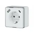 Розетка WERKEL с заземлением, шторками и usb тип a+c gallant белый a057698