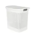 Корзина для белья Keeplex Ajur 35л, белая, с откидной крышкой 43х34х45см