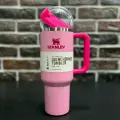 Термокружка из нержавеющей стали для холодных и горячих напитков, Stanley 1.18л, Розовая нежность + колпачок для трубочки в подарок