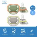 Пустышка силиконовая ортодонтическая Philips AVENT Ultra Air SCF085/20 6-18 м, 2 шт., серый, 2 шт.
