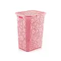 Корзина для белья 'Ажурная' 50л, розовый, пластик с перфорацией