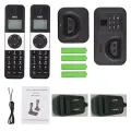 D1002 TAM-D 2-Handset беспроводной телефон с идентификатором абонента с автоответчиком/вызовом ожидания 1,6-дюймового ЖК-дисплея 3-дюймового экрана.