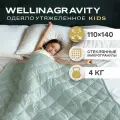 Детское утяжеленное одеяло WELLINAGRAVITY сенсорное 110x140 см мятное 4кг
