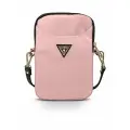 Guess сумка для смартфонов, Triangle Logo нейлоновая 18 х 12 см, розовая