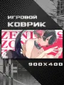 Коврик для мышки большой 900х400 ZZZ, Игровой коврик для мыши аниме Zenless Zone Zero, розовый