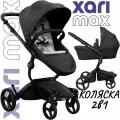 Коляска 2в1 Mima Xari Max Black/White на черном шасси