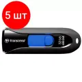 Комплект 5 штук, Флеш-память Transcend JetFlash 790, 32Gb, USB 3.1 G1, ч/син, TS32GJF790K