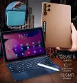 Планшет с клавиатурой 10.1 дюйма, планшет с сим картой, 6 GB RAM, 128 GB ROM, Android 12, 3000x1440, bluetooth, wifi, LTE, русская клавиатура, золотой