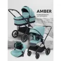 Коляска для новорожденных 3 в 1 MOWBaby AMBER арт. MB068 Mint