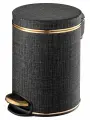 Ведро для мусора с педалью, Bamboo темно-серый, кант золото, 5л Geralis