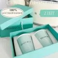 Набор кофейный Tiffany, бирюзовый, Костяной фарфор, 2 шт. по 290 мл