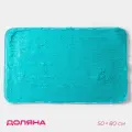 Коврик Доляна «Пушистик», 50×80 см, лазурный