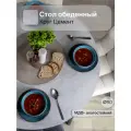 Стол кухонный Стиль Бетон, МДФ, раздвижной, 90х90 см, черные ноги