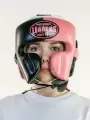 Шлем боксерский LEADERS LS MEX WAVE BK/PNK 1/2 мексиканского стиля ( кожа, черный/розовый) M