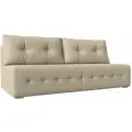 Прямой Диван Лондон, Еврокнижка, Экокожа, Бежевый, Ящик для белья, 195х90х80 см