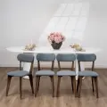 Стулья для кухни SANYAK комплект 4 шт деревянные мягкие со спинкой для обеденной зоны, велюр, Серый