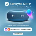 Умная колонка VK Капсула Мини с голосовым помощником Марусей, MRC02 Синяя, 3 месяца подписки VK + Wink в подарок