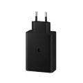 Зарядное устройство для Samsung с 3 портами / Адаптер питания Power Adapter Trio 65W / Супер быстрая зарядка 65W / Black