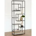 Стеллаж лофт интерьерный для книг металлический OLIVIA, черный, полки керамика Ivory