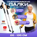 Палки для скандинавской ходьбы 65-135 см складные телескопические, спортивный инвентарь для активного отдыха, хром