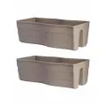 Ящик балконный на перила FALA 60см серо-бежевый 2шт