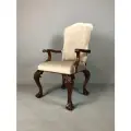 Кресло в стиле Chippendale от DOMKORLEONE, красное дерево (mahogany wood), текстиль, цвет орех CMH32 (темно-коричневый)