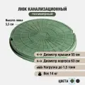 Люк канализационный садовый D630, круглый, полимерно-песчаный, полимерпесчаный, зеленый