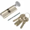 Цилиндровый механизм (личинка замка) с вертушкой Kale kilit (Кале килит) 164 SM/80 (35+10+35) mm никель 5 ключей