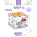 Банка для хранения сыпучих продуктов 1 л Elan Gallery Лаванда, 16,5х155х11,5 см, с откидной бамбуковой крышкой + ложка