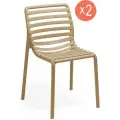 Комплект из 2-х садовых обеденных стульев NARDI Doga Bistrot, усиленный пластик, цвет капучино