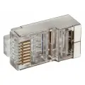 Коннектор RJ45 (8p8c) TWIST для витой пары, категория 6 (cat. 6), экранированный (FTP), прозрачный, 100шт