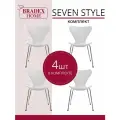 Стулья кухонные пластиковые комплект 4 шт со спинкой Seven белый с ножками хром