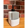 Кухонный диспенсер Kitchen для моющего средства , дозатор для мыла с губкой, белый c черным дозатором