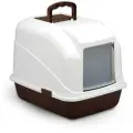 Туалет для кошек Triol LB04 закрытый (совок в комплекте), кофейный, 48х40х41 см