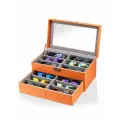 Шкатулка для очков, часов и украшений / Органайзер для аксессуаров / Кейс / Коробка для хранения Glasser-12-orange