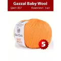 Пряжа Gazzal Baby Wool 837, 5 шт