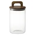 Банка для хранения стеклянная с крышкой из акации hanle, 1,1 л