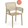 Комплект из 2-х садовых обеденных кресел NARDI Doga, цвет капучино