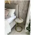 Стол прикроватный MARBLE из керамогранита? диаметр 35 высота 55, золото матвоеLUCHI