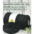 Пряжа BOUCLE ALPACA LANA 10 альпака, 20 шерсть, 15 мохер, 15 нейлон, 38 акрил, 2 спандекс 100гр./900м цв.01 черный (250гр.)