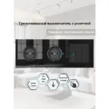 Трехклавишный выключатель с двумя розетками, 3 поста, 3 клавиша 2 розетки, рамка стекло 224*82*35mm. Чёрный. F8