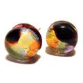 Серьги пусеты Чарующий Рай, муранское стекло, размер 10 мм, мультиколор, черный, коричневый, золотой