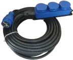 Удлинитель силовой 3 гнезда синий IP44 КГ тп-ХЛ 3х1,5 5м