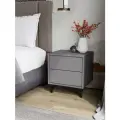 Тумба прикроватная тёмно-серая подвесная на ножках, ящики push-to-open, 42х36х46 см